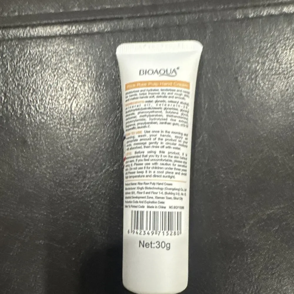 BIOAQUA Rice Raw Pulp Hand Cream 30g Added Rice Extract Moisturizing Lotion